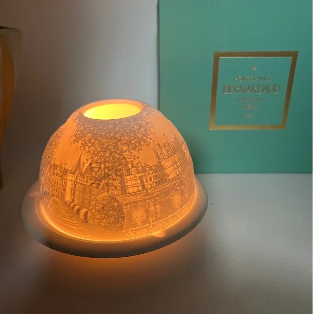 Bernardaud‎ Lithophane Votive bisque porcelain Chateaux of the Loire France